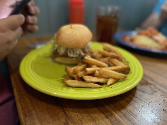 Catfish Sandwich with French Fries