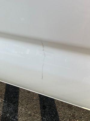 Spot left by car wash attendance