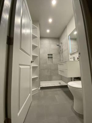 Bathroom renovation with tiles from Galactic tiles.