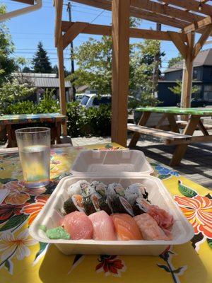 Sunny day with a Van's Combo on the patio