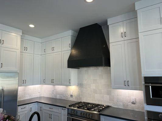 After kitchen backsplash install.