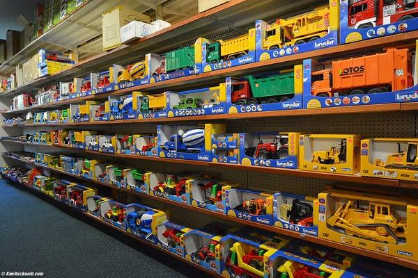 LOTS of Bruder trucks and toys at Tom's Toys!