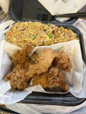 3 Pieces Whole Wing Combo with Vegetable Fried Rice