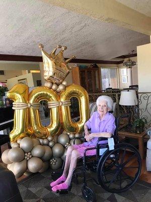 My mother on her 100 birthday June 13, 2020