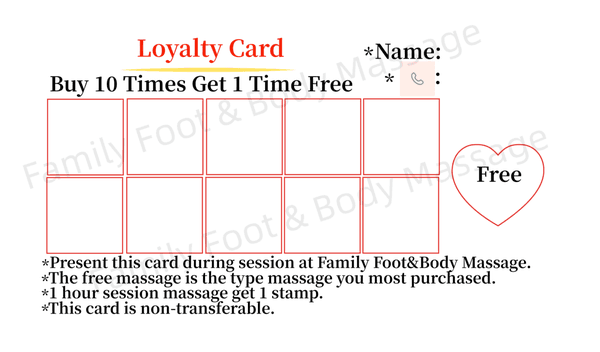 New Loyalty Card 
Buy 10 Times Get 1 Time Free 
Limited Quantity