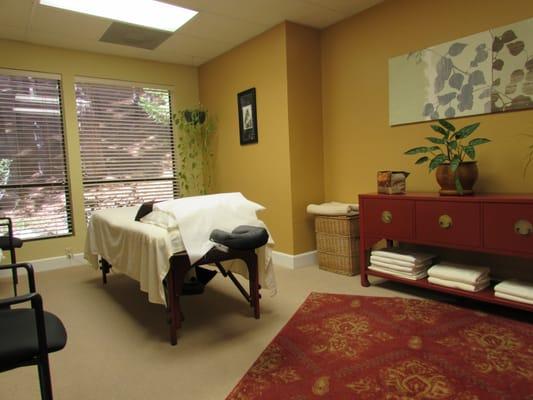 A treatment  room at Still Mountain Acupuncture. We strive for a peaceful, relaxing atmosphere.