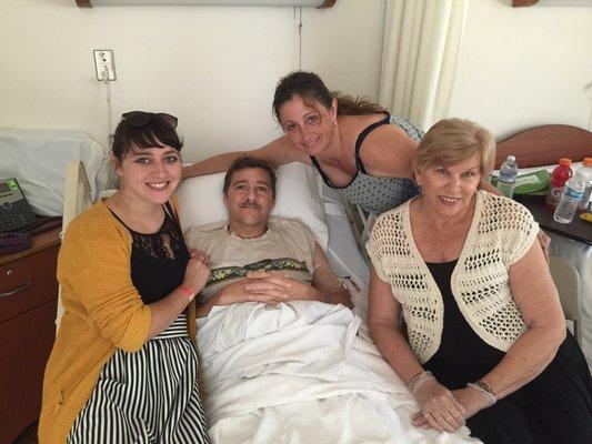 Monica & Derek Ruiz, Arlene Costa, & Carol Zeising surprise visit on Derek from his daughter.