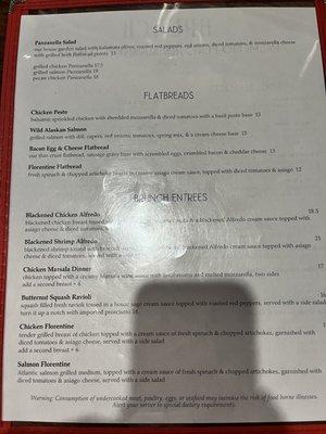 Brunch menu