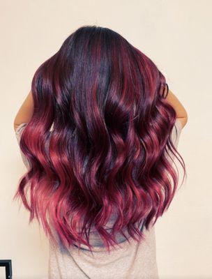 Creative color over balayage