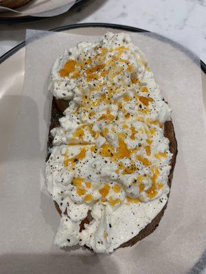 Heirloom buratta tartine