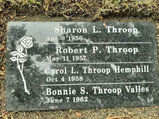 This is an additional marker added to my parents site to keep the family together.