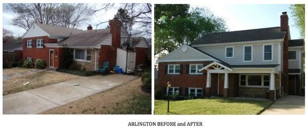 Arlington Second Story Addition (Before and After)