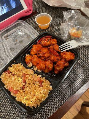 General Tso's chicken with fried rice!