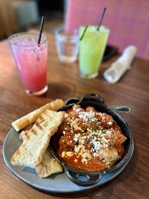 Meatball and Goat Cheese appetizer