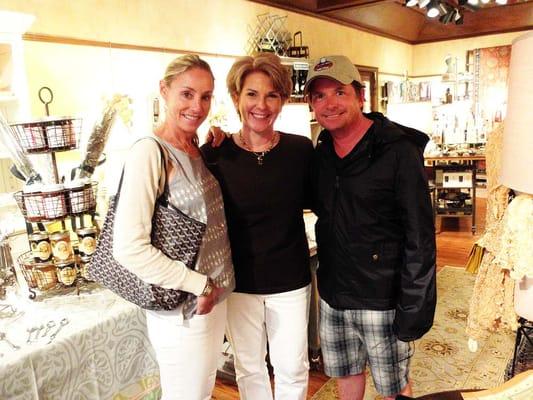 Tracy Pollan, Joanie Ballard, Michael J. Fox visiting R.H. Ballard Shop, August 2010.