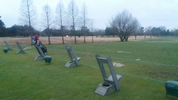 1st tee time 7:51 & always alone on the range..