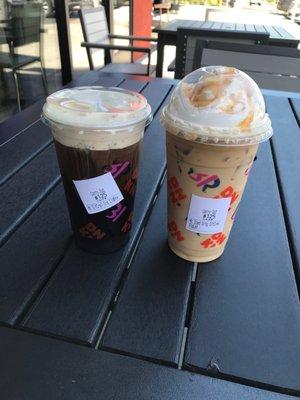 Salted caramel cold brew and latte