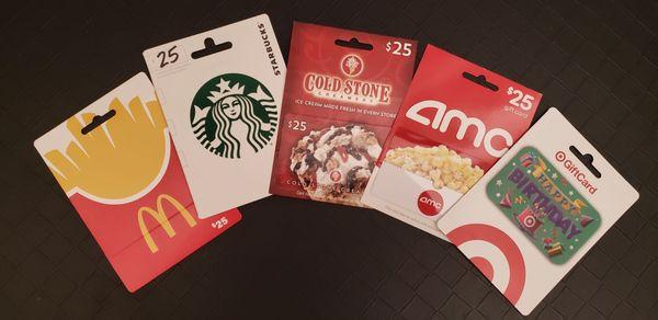 Gift cards for the holidays