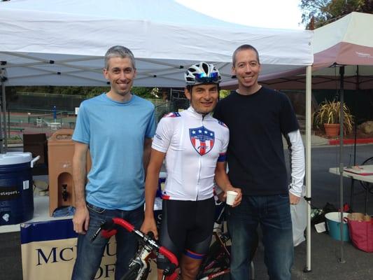 The McLaughlin boys with "Fast Freddie" Rodriguez at a charity event to support the Fast Freddie Foundation.