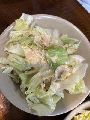 "Ginger salad" or as everyone else calls it, iceberg lettuce and shrimp sauce