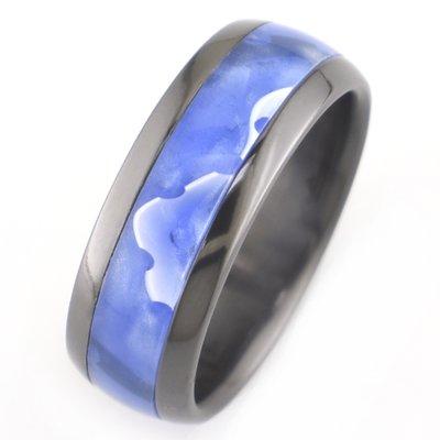 Black Zirconium with Blue Hawaii Inlay