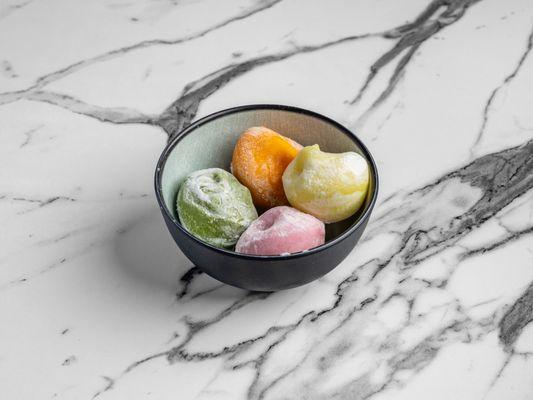 Our hand-crafted Japanese Mochi contains the most delectable ice-cream filling in a sweet traditional Japanese rice paper encasement!