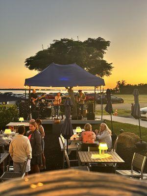 Outdoor entertainment with amazing sunset