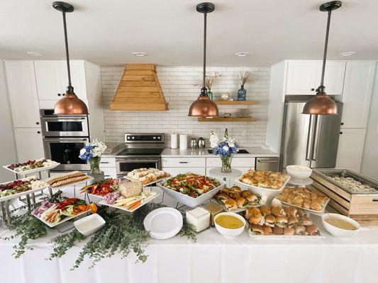 Kitchen Island transformed into a Buffet