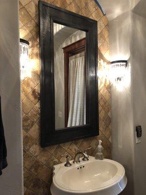 Bathroom Mirror installed into tile!