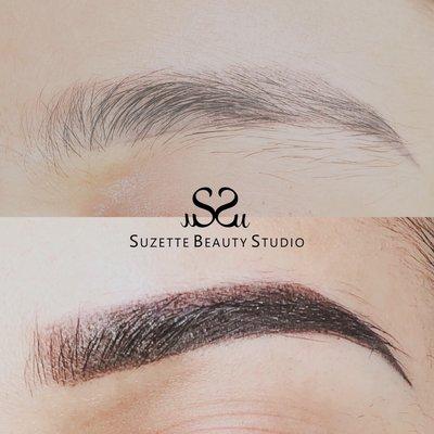 Omber brows by machine. With Suzi Suzette Beauty in Houston Tx