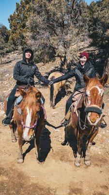 Us on our horses, Trevor and Amigo!