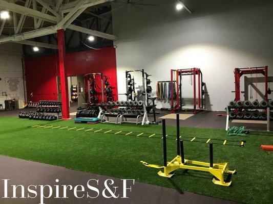 Our main personal training floor. We also have dedicated bootcamp room and separate cardio area.