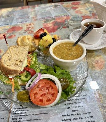 1/2 Sandwich with the Vegetarian Sammy and Jambalaya