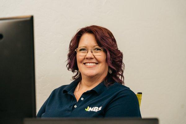 Business Administrator Christine Twitchell outside MBS Accountancy office in downtown Fresno, CA