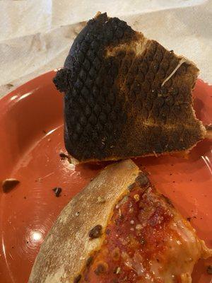 Burnt pizza