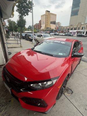 Honda Civic Windshield Banner 'Never Give up"