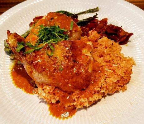 Chicken breast dinner with rice - DELICIOUS!