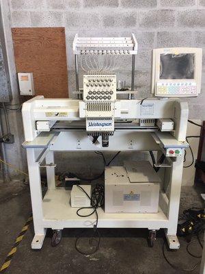 Meistergram 15 Needle embroidery Sewing Machine. Sales Services and Repairs. Large area design and large viewing screen.