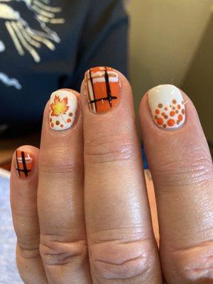 Ivy did an awesome job on my thanksgiving nails