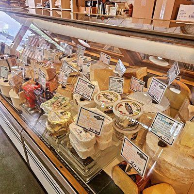 A selection of fine cheeses.