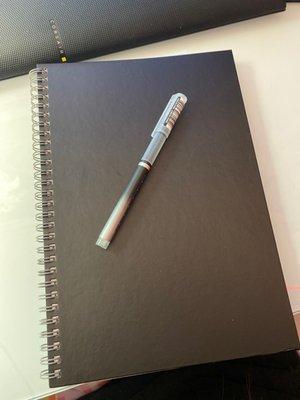 A 0.5 pro mech pen with a $6 60 page grid paper. I felt so uncomfortable-