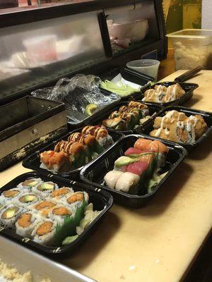 The sushi make from hibachi express how fresh you can see by your eyes