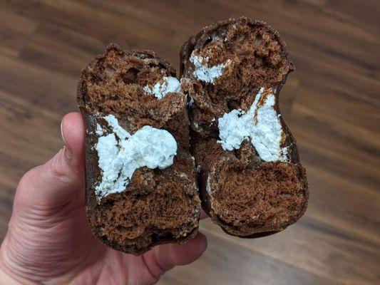 2/23/23 Hockey Puck - Chocolate Cake Doughnut, Chocolate Frosting, White Whip