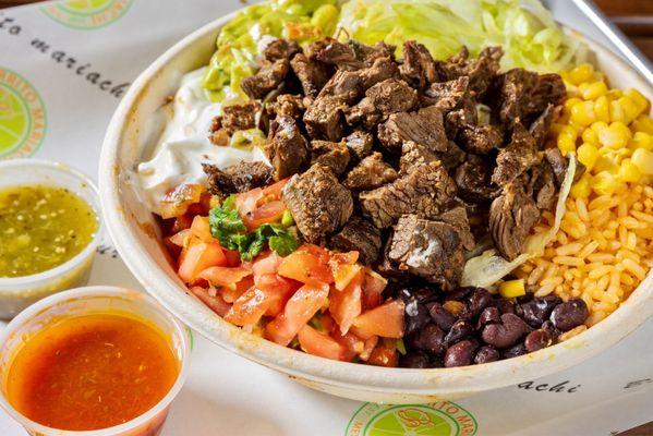 Grill steak bowl