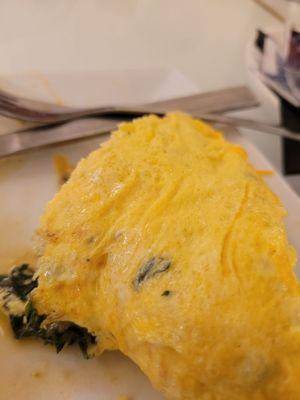 Half of a veggie omelet