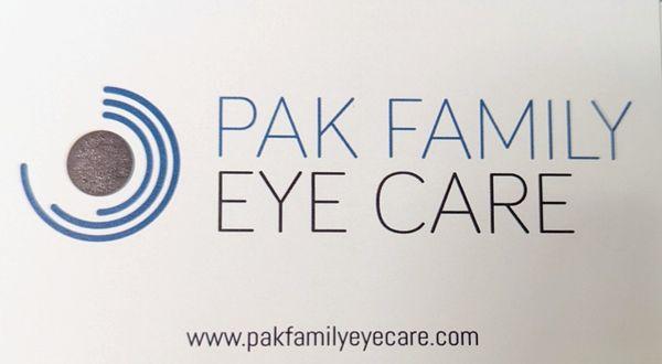 Pak Family Eye Care Logo business card