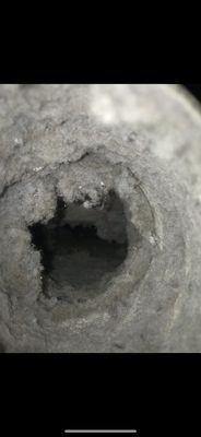 Picture of inside the pipe (dryer vent) clogged