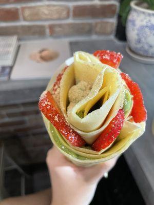 Matcha strawberry crepe