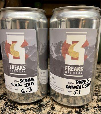 Scuba Rick & Dude's Oatmeal Stout crowlers