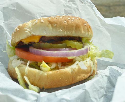 Cheeseburger with cheese.